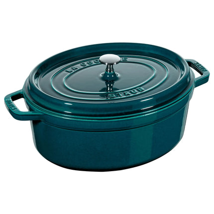 STAUB | Cocotte Oval Enamelled Cast Iron Casserole Dish – 310 mm Oval – La Mer Blue