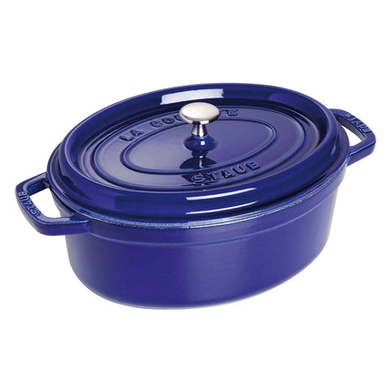 STAUB | Cocotte Oval Enamelled Cast Iron Casserole Dish – 330 mm Oval – Dark Blue