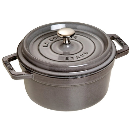 STAUB | Cocotte Round Enamelled Cast Iron Casserole Dish – Ø 180 mm – Graphite Grey