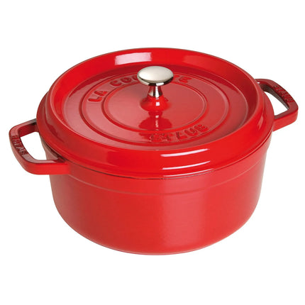 STAUB | Cocotte Round Enamelled Cast Iron Casserole Dish – Ø 300 mm – Cherry Red