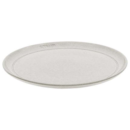STAUB | Dining Line Ceramic Flat Dinner Plate – Ø 26 cm - White Truffle