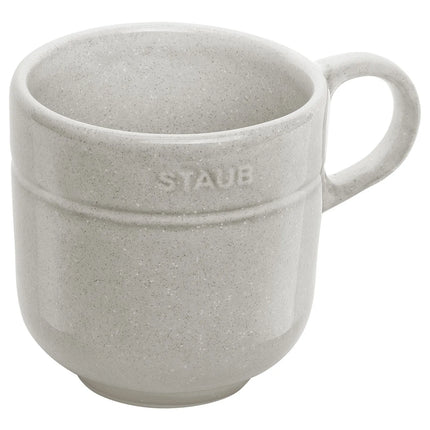 STAUB | Dining Line Ceramic Mug – 350 ml - Ergonomic Handle - White Truffle