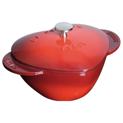 STAUB | Heart Cocotte Enamelled Cast Iron Casserole Dish – Ø 200 mm – Cherry Red