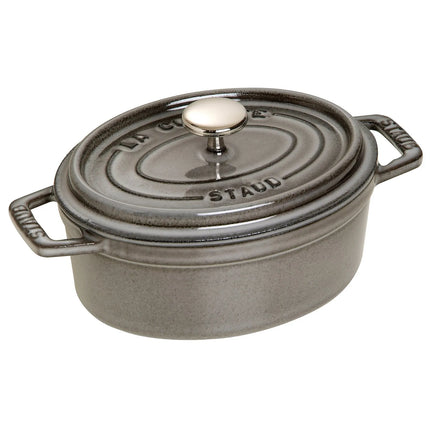 STAUB | Mini Cocotte Oval Enamelled Cast Iron Casserole Dish – 170 mm Oval – Graphite Grey