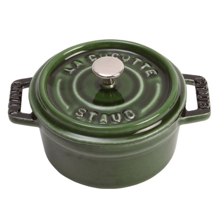 STAUB | Mini Cocotte Round Enamelled Cast Iron Casserole Dish – Ø10 cm – Basil Green