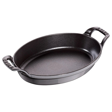 STAUB | Oval Cast Iron Baking Dish – 240 mm - Graphite Grey - All Hobs + Oven/Grill