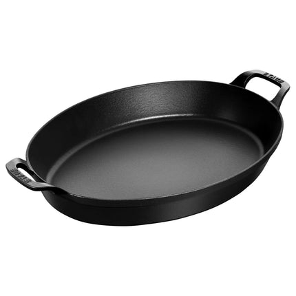 STAUB | Oval Cast Iron Baking Dish – 370 mm - Black - Induction, Grill & Oven - Stackable