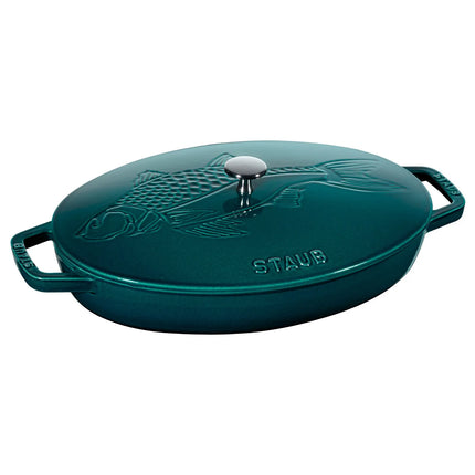 STAUB | Oval Cast Iron Casserole with Lid – 330 mm - Black - Induction, Grill & Oven