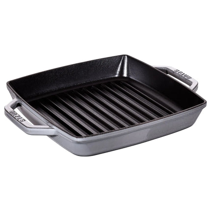 STAUB | Pure Grill Square Cast Iron Grill Pan – 23x23 cm - Graphite Grey - Non-Stick, Induction Only