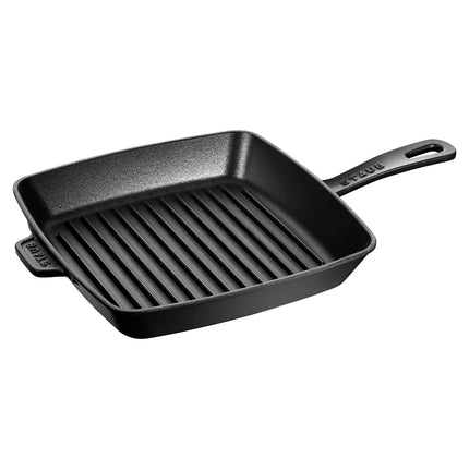 STAUB | Pure Grill Square Cast Iron Grill Pan – 26x26 cm - Black - American Grill, Enamelled Interior