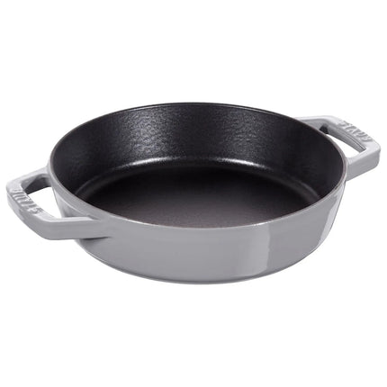 STAUB| Round Bare Cast Iron Skillet with Twin Side Handles – Ø 20 cm - No Pour Spout