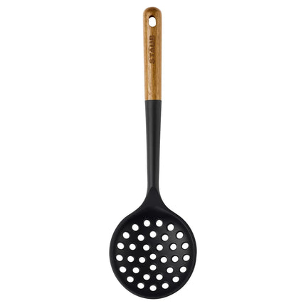 STAUB | Skimmer – Silicone - 31 cm - Black - Acacia Wood Handle - Non-Stick Safe