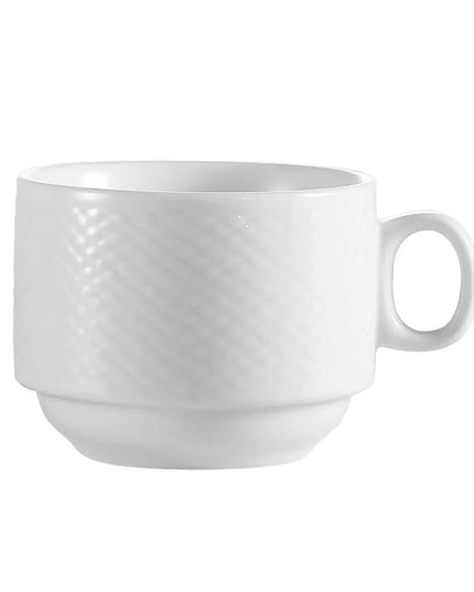 Tách Cà Phê Boston CAC BST1S 237 ml Sứ Nổi Hoa Văn Trắng Siêu Sáng