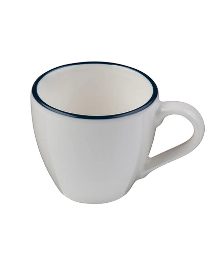 Tách Espresso Modest Mikasa Hospitality 5321445 60 ml - Sứ Cao Cấp, Trắng/Xanh Navy