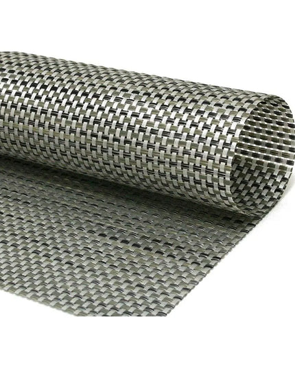 Tấm Lót Bàn Chữ Nhật Màu Bạc Front of the House RTL010SIV83 46.4 x 30.5 cm, Vinyl Dệt, Metroweave®