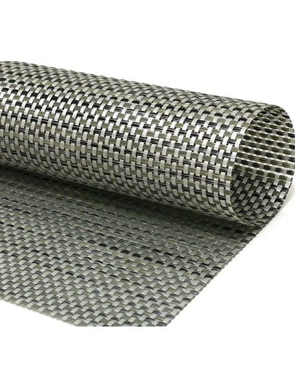 Tấm Lót Bàn Chữ Nhật Màu Bạc Front of the House RTL015SIV83 44.5 x 29.8 cm, Vinyl Dệt, Metroweave®