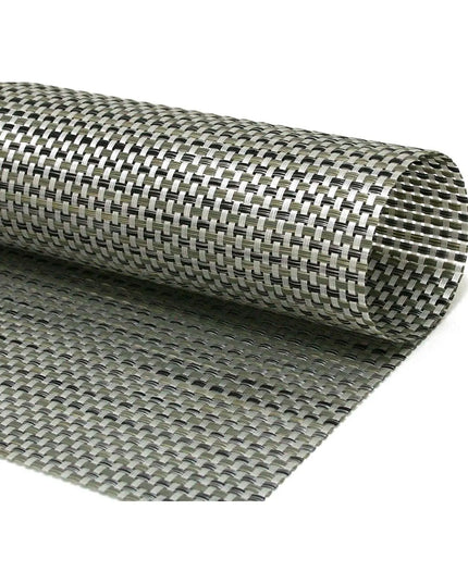 Tấm Lót Bàn Chữ Nhật Màu Bạc Front of the House XPM043SIV83 35.6 x 27.9 cm, Vinyl Dệt, Metroweave®