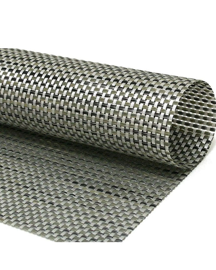 Tấm Lót Bàn Vuông Màu Bạc Front of the House XPM042SIV83 35.6 x 33 cm, Nhựa Vinyl Dệt Metroweave®
