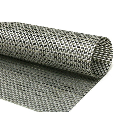 Tấm Lót Bàn Vuông Màu Bạc Front of the House XPM042SIV83 35.6 x 33 cm, Nhựa Vinyl Dệt Metroweave®