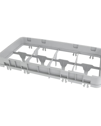 Thanh Nối Toàn Giọt Camrack Cambro 8HE1151 Nửa Khay, 8 Ngăn, Màu Xám Nhạt