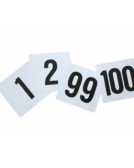 Thẻ Số Bàn Winco TBN-100 Số 1-100, 10.2 cm x 9.5 cm, Trắng/Đen
