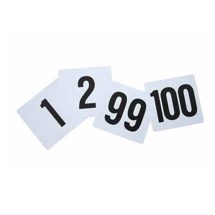 Thẻ Số Bàn Winco TBN-100 Số 1-100, 10.2 cm x 9.5 cm, Trắng/Đen