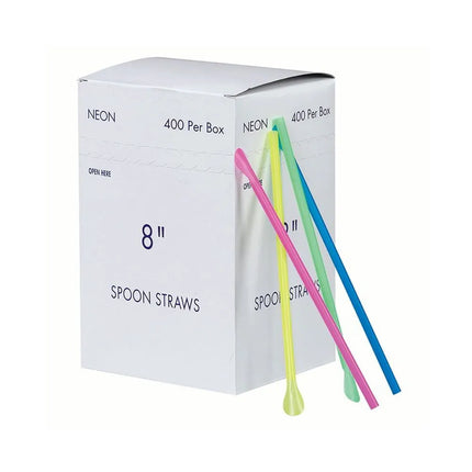Thìa Ống Hút Nhựa Dùng Một Lần Gold Medal 1120M 20.3 cm Màu Neon
