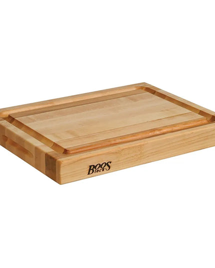 Thớt Gỗ Phong Cứng John Boos RA02-GRV 38.1 x 50.8 x 5.7 cm, Rãnh & Tay Cầm