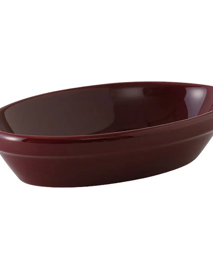 Tô Hầm Oval Gốm Đỏ Burgundy Tuxton BRK-0803 240 ml
