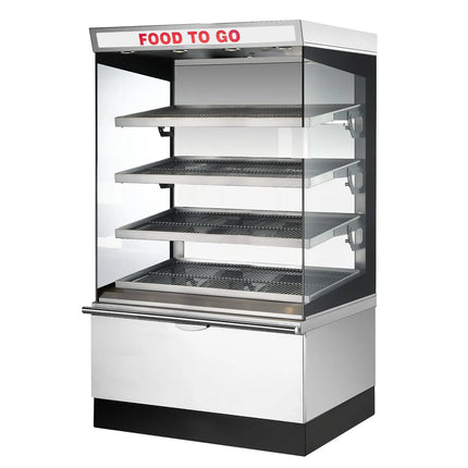 UBERT | Commercial Heated Display Case - 4 Heated Shelves – White – 1430×800×1750 mm – 12 kW