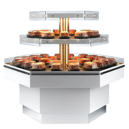 UBERT | Commercial Hot Food Island Display – 2 zones - 10.2 kW - white