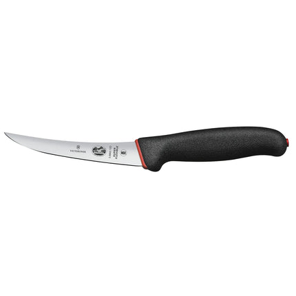 VICTORINOX | Fibrox Boning Knife – Curved Flexible Blade, Extra‑Sharp - 12 cm Blade - Black/Red Handle