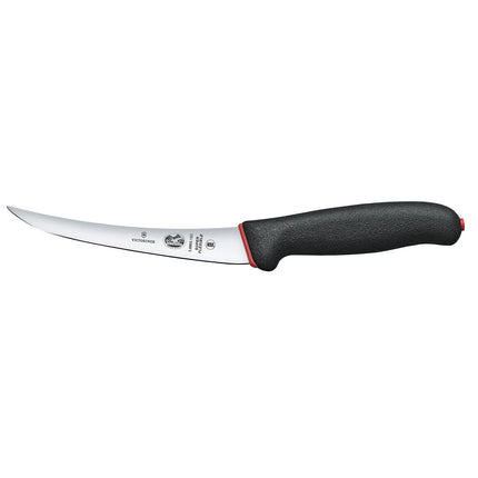 VICTORINOX | Fibrox Boning Knife – Curved Flexible Blade, Extra‑Sharp - 15 cm Blade - Black/Red Handle