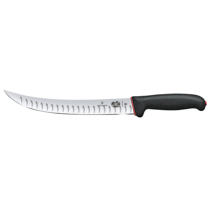 VICTORINOX | Fibrox Butcher Knife – Curved Granton Blade - 25 cm Blade - Black/Red Handle