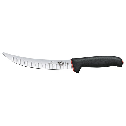 VICTORINOX | Fibrox Butcher Knife – Granton Edge - 20 cm Blade - Black/Red Handle