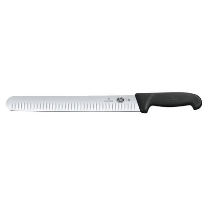 VICTORINOX | Fibrox Meat Knife – Granton Edge, Rounded Tip - 30 cm Blade