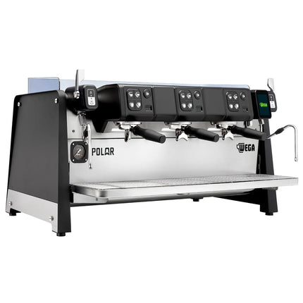 WEGA | Polar – Commercial 3-Group Espresso Machine – 6.9 kW – with 2 Steam Wands & Hot Water – Touchscreen – Black