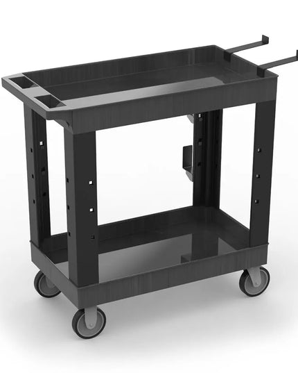 Xe Đẩy Công Nghiệp Nhựa Chịu Lực Luxor 2 Tầng Tải Trọng 272.11 kg Kệ Khay EC11-NDUST-B