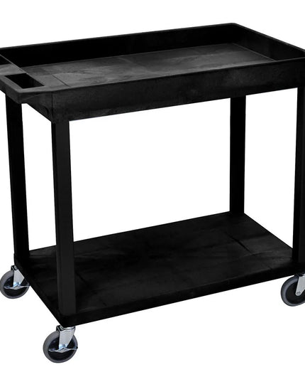 Xe Đẩy Phục Vụ Luxor 2 Tầng Polymer Tải Trọng 181.41 kg Thành Cao Màu Đen (EC12-B)