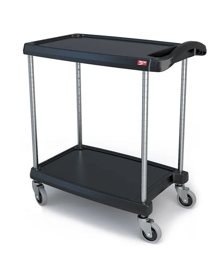 Xe Đẩy Phục Vụ Metro MY1627-24BL 2 Tầng Polymer Tải Trọng 136.05 kg Thành Chống Trượt