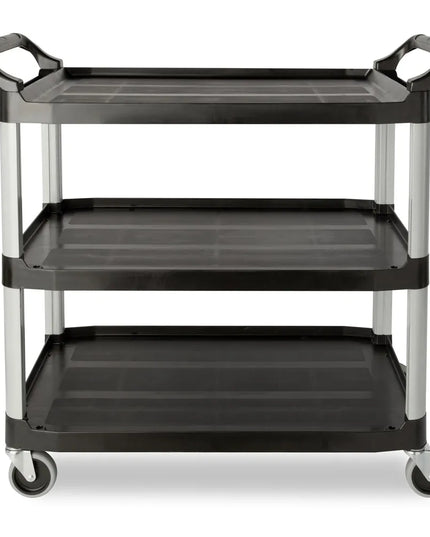 Xe Đẩy Phục Vụ Rubbermaid FG409100BLA 3 Tầng Polymer Tải Trọng 136.05 kg Thành Cao