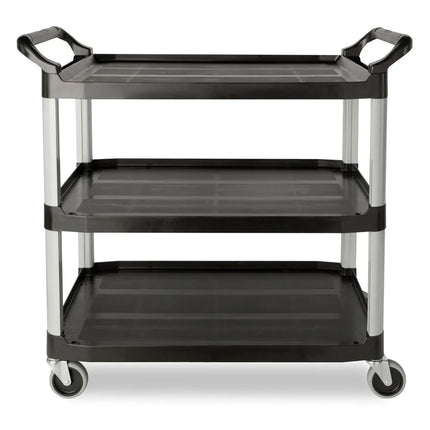 Xe Đẩy Phục Vụ Rubbermaid FG409100BLA 3 Tầng Polymer Tải Trọng 136.05 kg Thành Cao