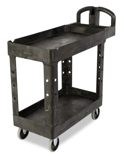 Xe Đẩy Phục Vụ Rubbermaid FG450088BLA 2 Tầng Polymer Tải Trọng 226.76 kg Thành Cao
