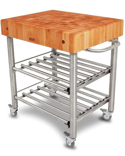 Xe Đẩy Rượu John Boos CHY-CUCD15WC Cucina D'Amico Mặt Gỗ Anh Đào, 30 x 61 cm x 88.9 cm H