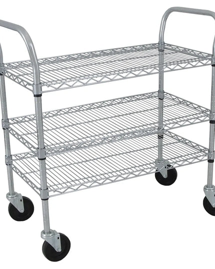 Xe Đẩy Tiện Ích Lưới Thép StoreIt 3 Tầng Tải Trọng 272.11 kg Thành Phẳng Mạ Crom SI-UC-3-3618-CH