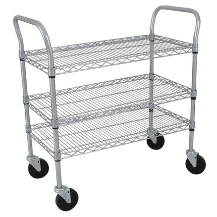 Xe Đẩy Tiện Ích Lưới Thép StoreIt 3 Tầng Tải Trọng 272.11 kg Thành Phẳng Mạ Crom SI-UC-3-3618-CH