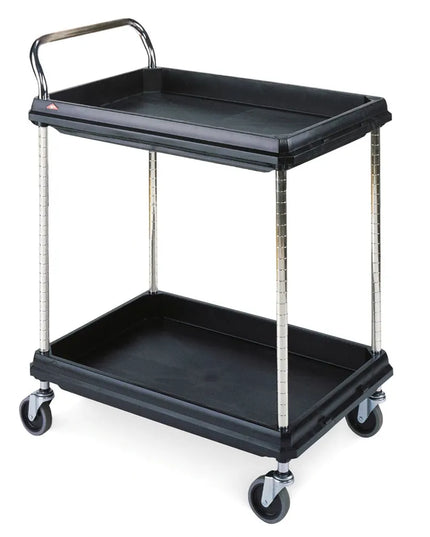 Xe Đẩy Tiện Ích Nhựa 2 Tầng Metro BC2636-2DBL Tải Trọng 181.41 kg, Gờ Cao