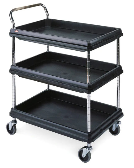 Xe Đẩy Tiện Ích Nhựa 3 Tầng Metro BC2030-3DBL Tải Trọng 181.41 kg, Gờ Nâng