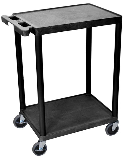 Xe Đẩy Tiện Ích Polymer 2 Tầng Luxor Tải Trọng 136.05 kg, Gờ Nâng, Đen (STC22-B)
