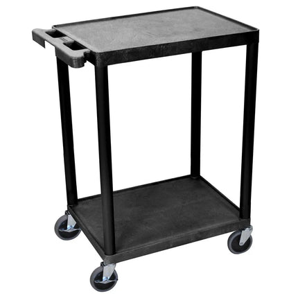 Xe Đẩy Tiện Ích Polymer 2 Tầng Luxor Tải Trọng 136.05 kg, Gờ Nâng, Đen (STC22-B)